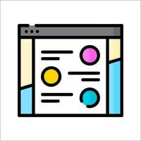 A web page with a colorful icon vector