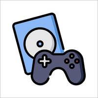 A game controller and a cd are next to each other vector