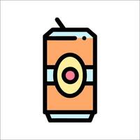 A soda can with a straw and a drink inside vector