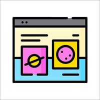 A web page with a picture of a planet and a moon vector