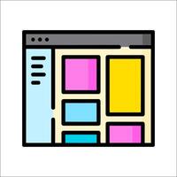 A colorful web page icon on a white background vector