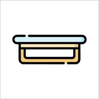 A flat line icon of a toilet seat vector