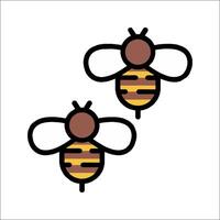 Two bees on a white background vector