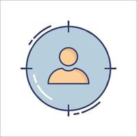 A person is in a target icon vector