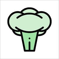 A broccoli icon in a line style vector