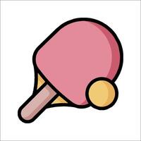 A pink ping pong paddle with a ball on it vector