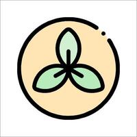 A green leaf icon in a circle vector