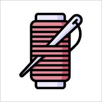 A spool of thread and a needle icon vector