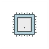 A computer processor chip icon on a white background vector