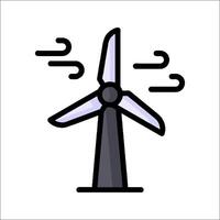 Wind turbine icon illustration vector
