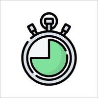 A stopwatch icon with a green arrow pointing to the right vector