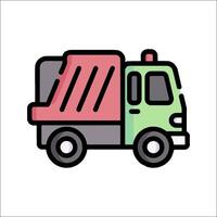 A garbage truck icon on a white background vector