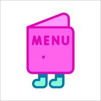 A menu icon with a pink book and a pair of shoes vector