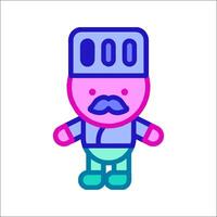 A cartoon character with a mustache and hat vector