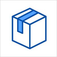 A blue box with a blue ribbon on it vector