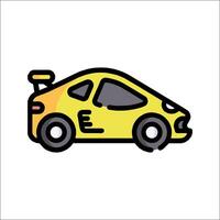 A yellow car icon on a white background vector