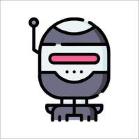 A robot with a pink nose and pink eyes vector