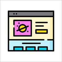 A web page with a picture of a planet on it vector