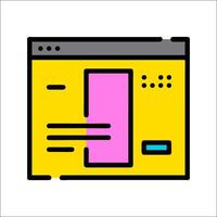 A web page with a pink and yellow background vector