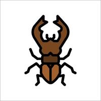 A brown bug icon on a white background vector