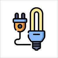 A light bulb and plug icon on a white background vector