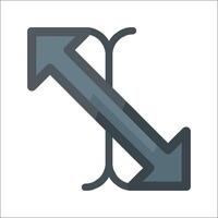 A gray arrow pointing to the right vector