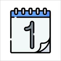 Calendar icon with the number one on it vector