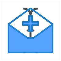 An envelope with a cross on it vector
