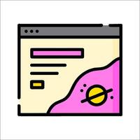 A web page with a pink and yellow background vector