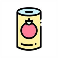 Can of pomegranate juice icon illustration vector