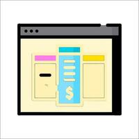 A computer screen with a dollar sign and a dollar sign vector