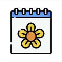 A calendar with a flower on it vector
