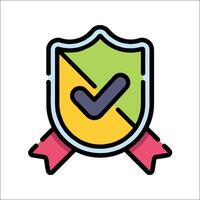 A shield with a tick mark on it vector