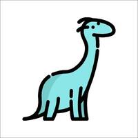 A cartoon dinosaur with a long neck and a long tail vector