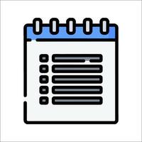 A notebook with a checklist icon on it vector