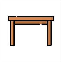 A table with a wooden top and a white background vector