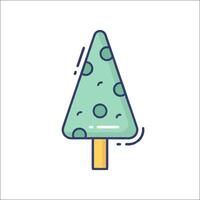 A green ice cream cone with a tree on top vector