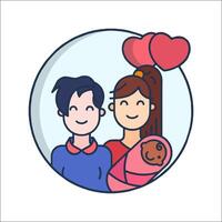 A family with a baby and a woman holding a baby vector