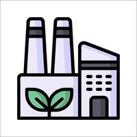 A factory with smoke stacks and plants vector