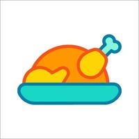 A turkey on a plate with a bone in it vector