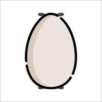 An egg with a white shell and a black handle vector