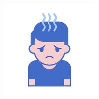 A man with a cold head icon vector