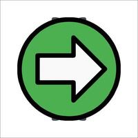 A green arrow pointing in the direction of the right vector