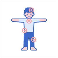 A man with a lot of circles around him vector