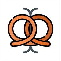 An orange knot with two loops on it vector