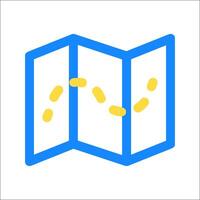 A map with a yellow dot on it vector