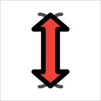 A red arrow pointing down on a white background vector