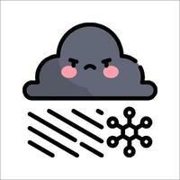 A cartoon cloud with snowflakes on it vector