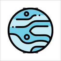 A blue planet with a wave pattern on it vector