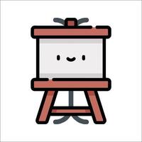 A cartoon character sitting on a easel vector
